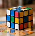 Rubik's cube on a desk