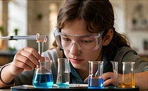 Student running a chemistry experiment